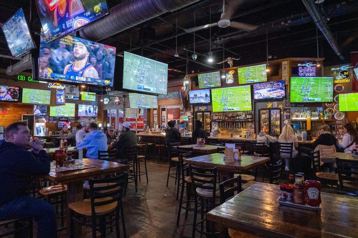The interior of Johnny’s Tavern in Power & Light District on Sunday, January 11, 2026. A staff member said business “plummeted” when the Chiefs were officially out of playoff contention.