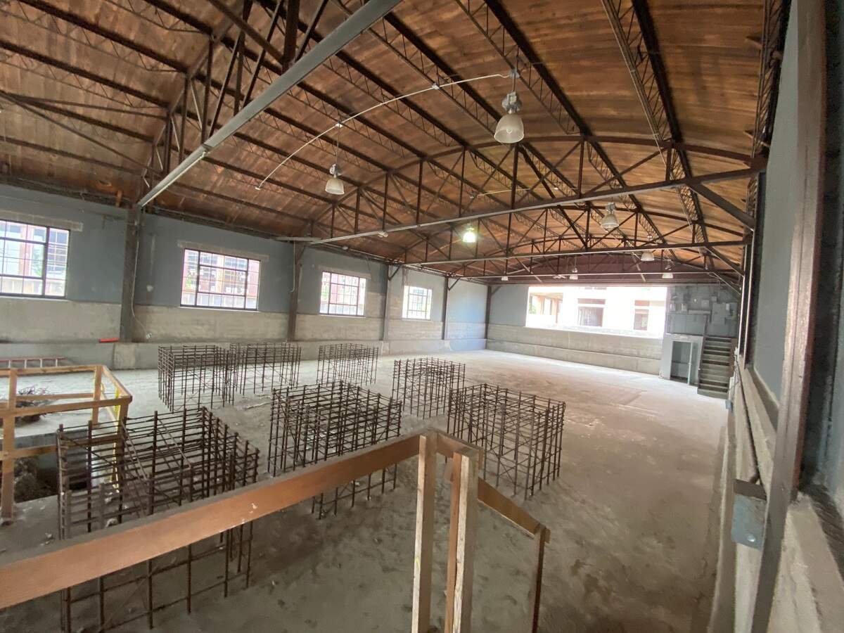 The interior of Pennway Point’s Barrel Hall, where developers had planned to include a Boulevard Brewery, Chef J BBQ, The Bull Creek Distillery and Würstl.