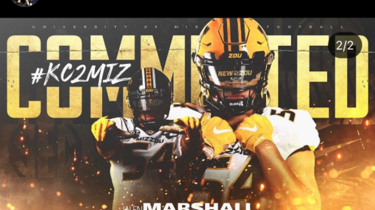 Aquinas football player Jalen Marshall announced his commitment to Mizzou Tuesday via social media.