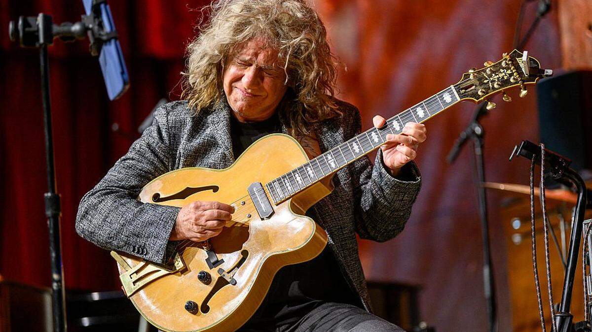 Pat Metheny, who will come to the Kauffman Center on Saturday, April 4, performed during the Jazz Foundation of America’s concert honoring him last year at City Winery in New York City.