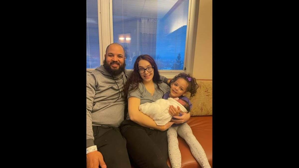 Jaymeson, one of the first babies born in Kansas City metro in the new year, arrived at 2:12 a.m. on Jan. 1, 2022, at Kansas City’s Centerpoint Medical Center to parents Samantha Manley and Evan Jones and big sister Khali.