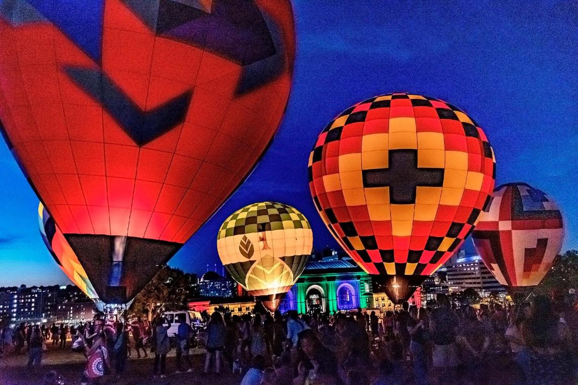The night glowed with colorful hot air balloons at the Great Balloon Glow Saturday, August 20, 2022, at the National World War I Museum and Memorial.