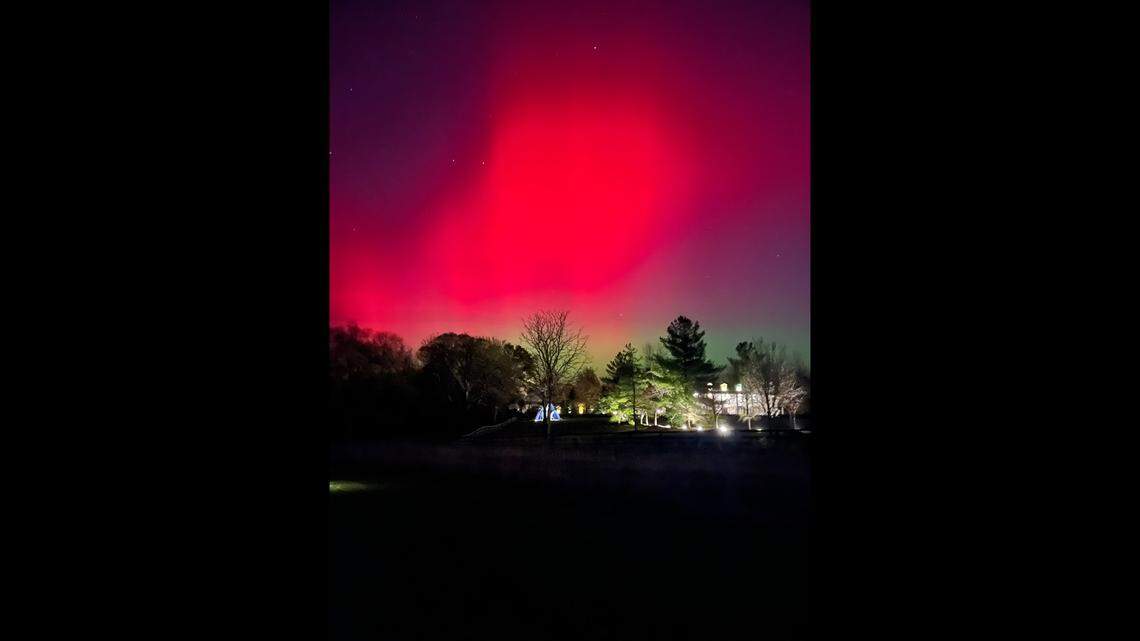 Lawrence resident Thomas Raney shot this view of the northern lights above a home near his Tuesday night.