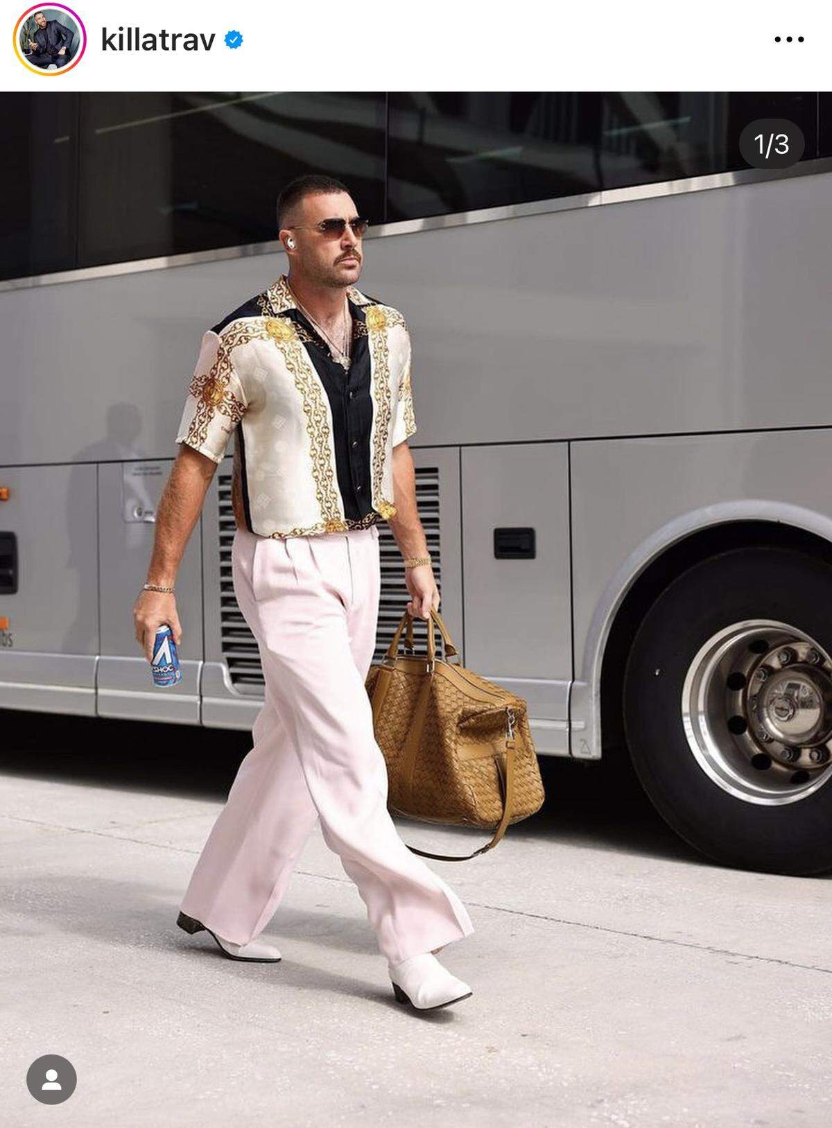 Pregame swagger in a J. Logan Home shirt.