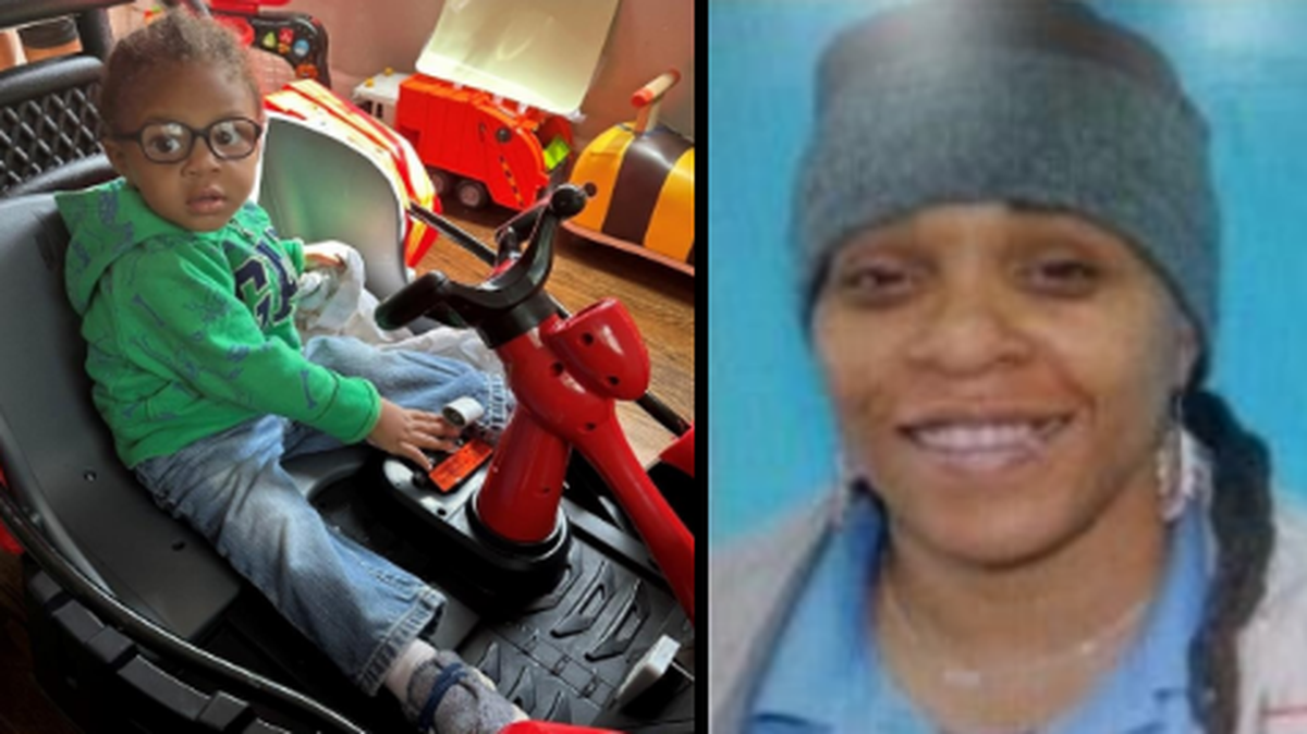 Police were seeking assistance from the public to locate a 2-year-old Andrew Mims, left, who was reportedly kidnapped from Kansas City by Michele Mims, right, on Wednesday afternoon. 