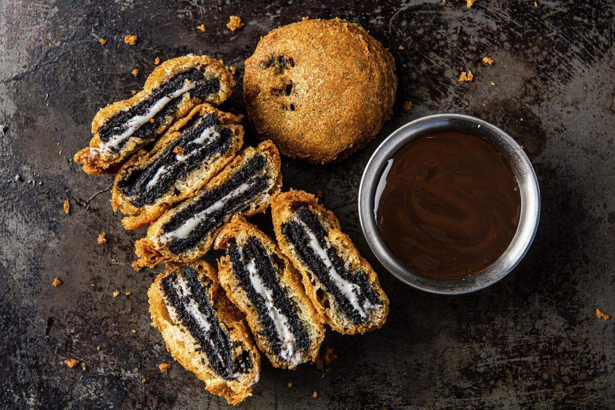 It’s Just Wings will offer the Oreo County Fair Cookie&nbsp;— Oreo cookies battered and fried and served with chocolate drizzle sauce.&nbsp;