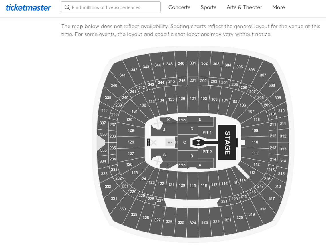 Ticketmaster shows the sections at Arrowhead Stadium. Obstructed views are still available on Ticketmaster, or other seats on resale sites.