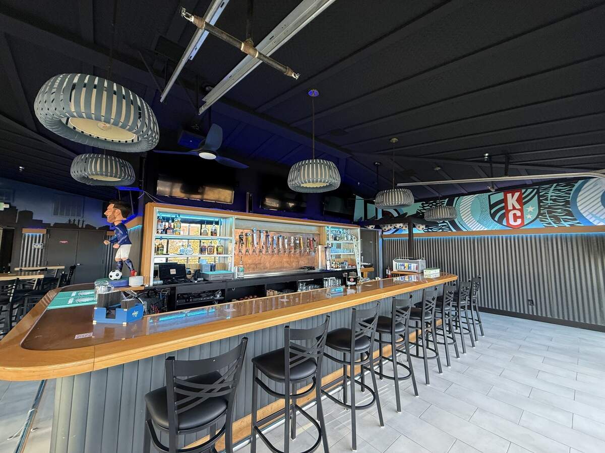 The upper deck of Dos Lokos is soccer-themed.