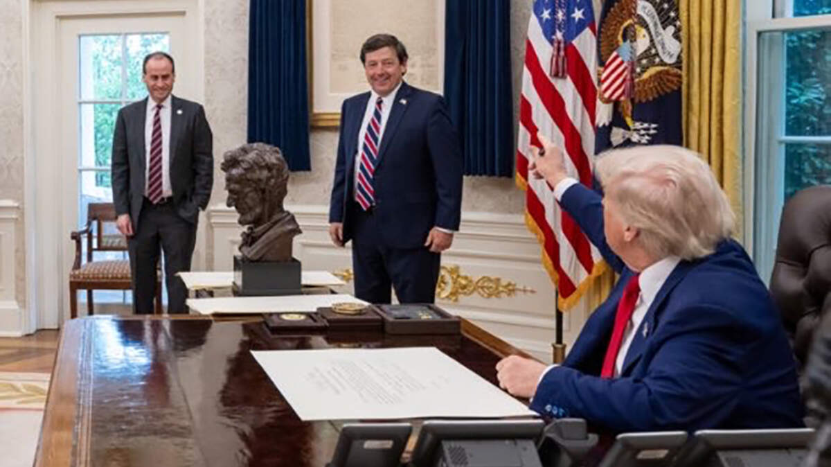 White House Staff Secretary Will Scharf, Ed Martin and Donald Trump