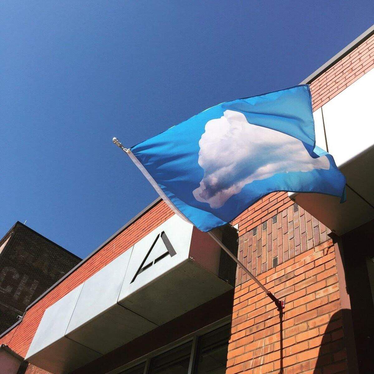 “Diaspora Cloud” by artist Vik Muniz was displayed earlier this year at the Mid-America Arts Alliance building in the KC Crossroads as part of the “Pledges of Allegiance” public art project.