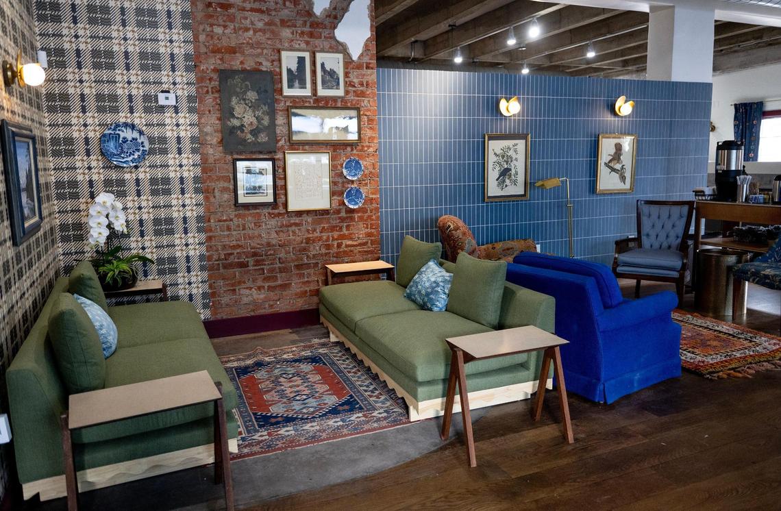 Seating in the “bodega” section of Hemma Hemma.