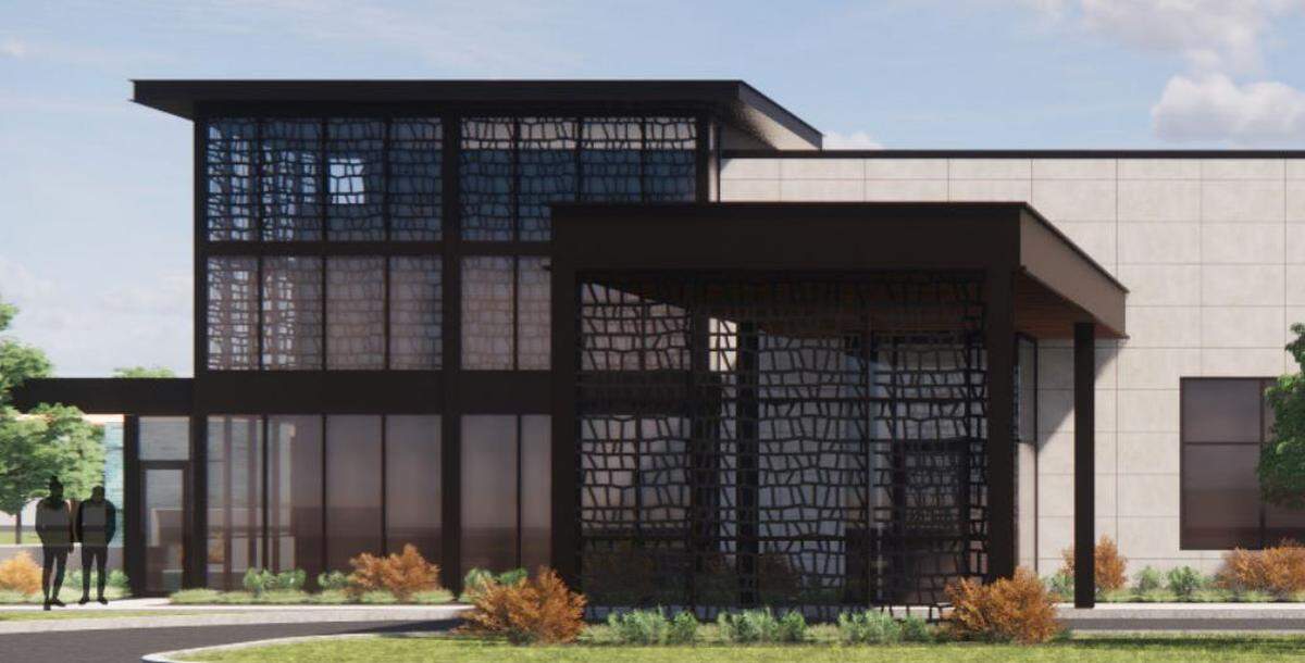 A rendering of the new Town Center Plaza restaurant proposed for its north parking lot.