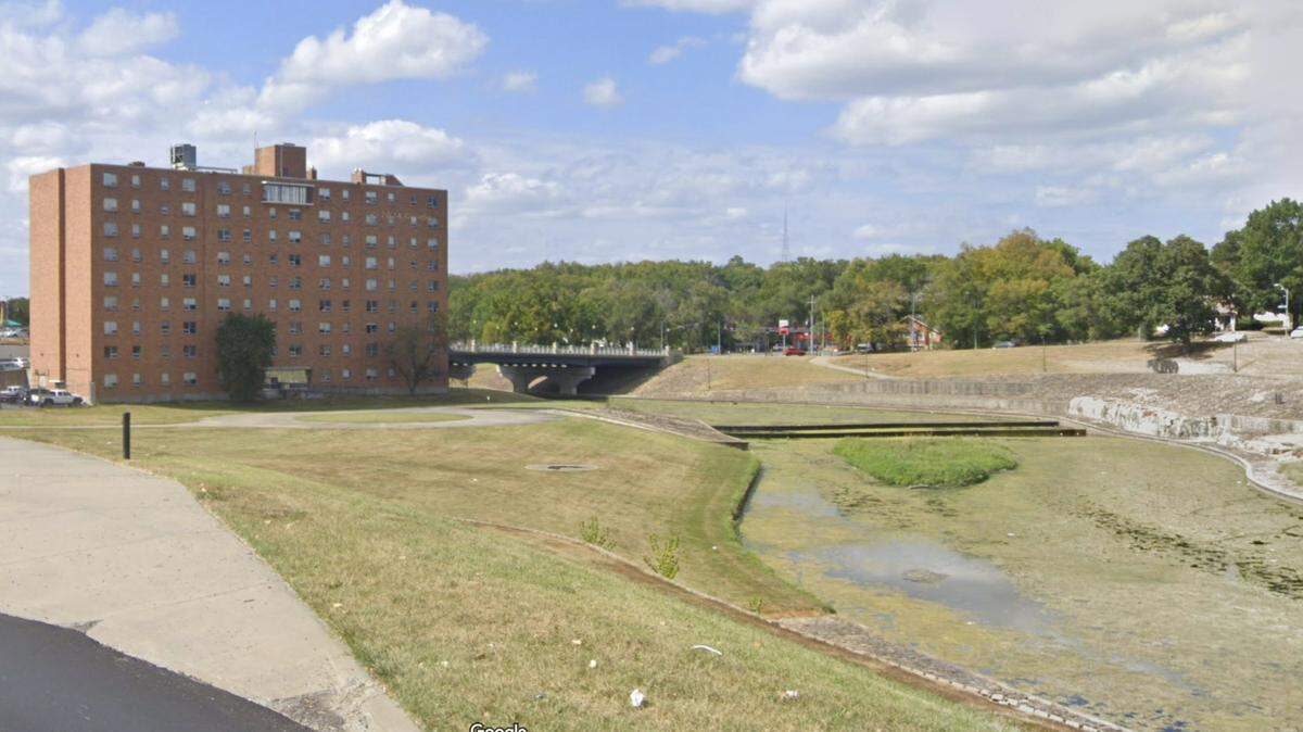 A woman accidentally drowned when the mower she was riding Saturday afternoon rolled into Brush Creek near Dr. Martin Luther King Jr. Boulevard and Prospect Avenue in Kansas City. The woman was pulled from the water and taken to a hospital, where she was pronounced dead. This Google Maps Street View image of the area is from 2024.