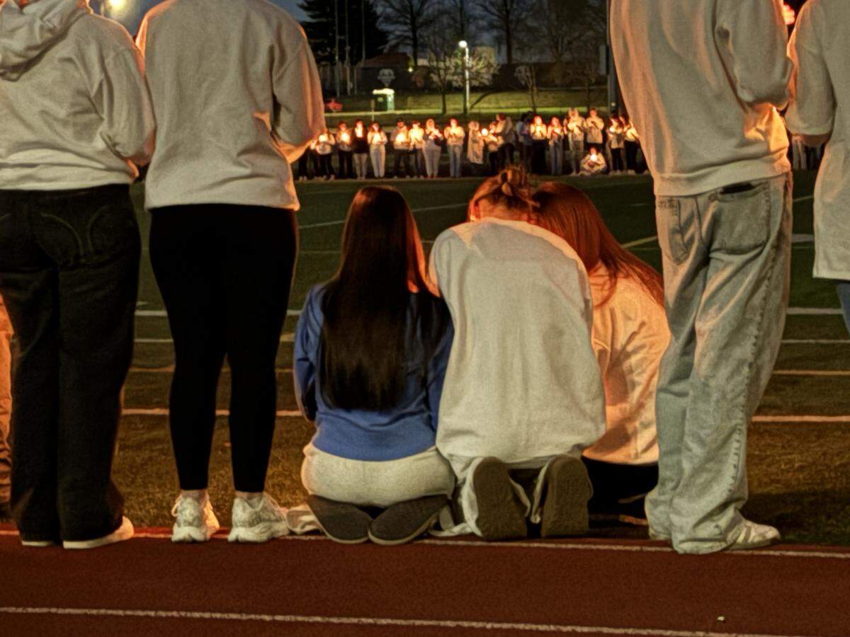 Hundreds gathered at Park Hill High School’s football field March 27, 2026, to mourn 18-year-old senior Tessa Walker, who was killed in a car crash in rural Platte County March 22.