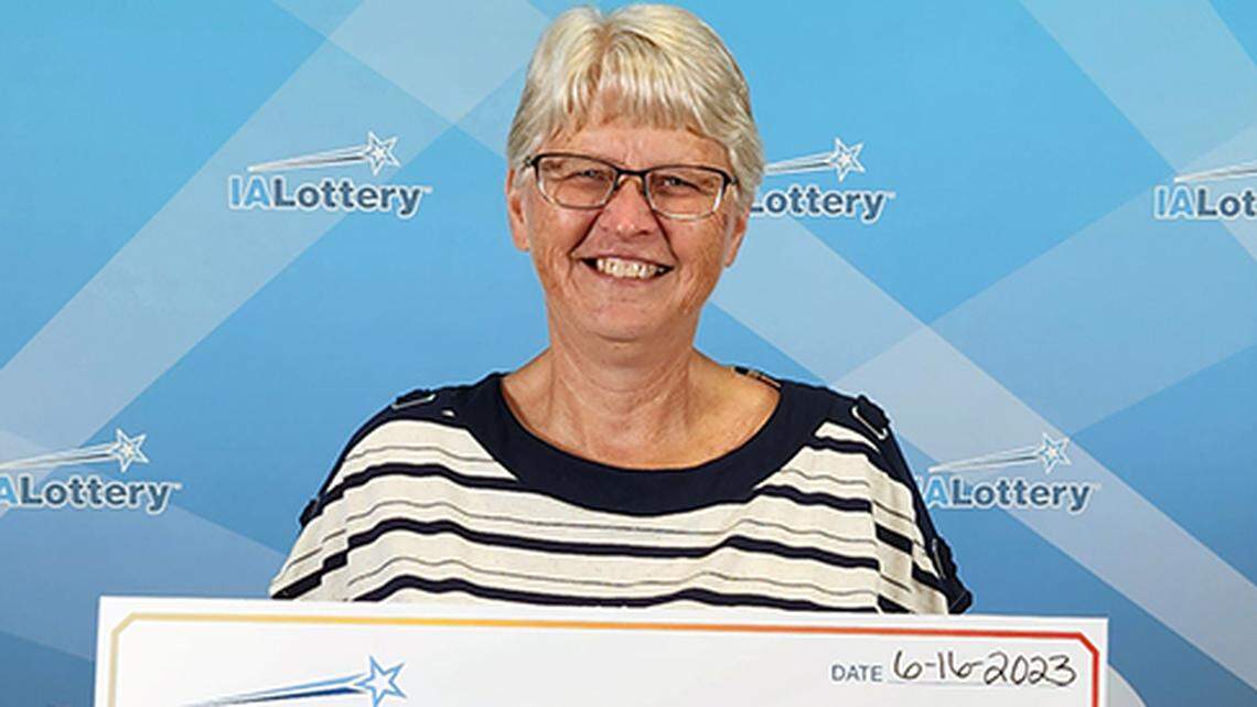 Doreen Sawyer, of Boone, Iowa, won $100,000 playing the Wild Cherry scratch-off game.