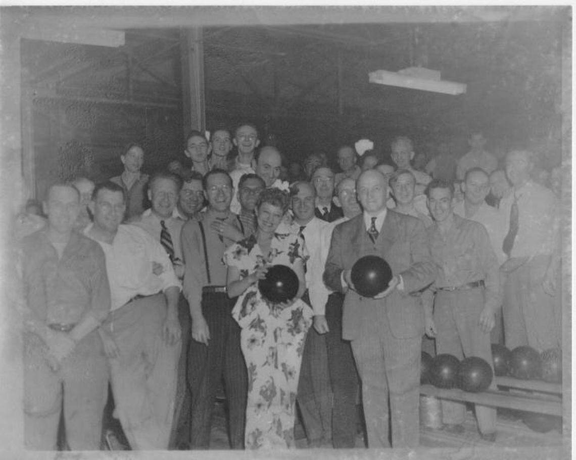 Bowlers with Kansas City-raised burlesque dancer Sally Rand.