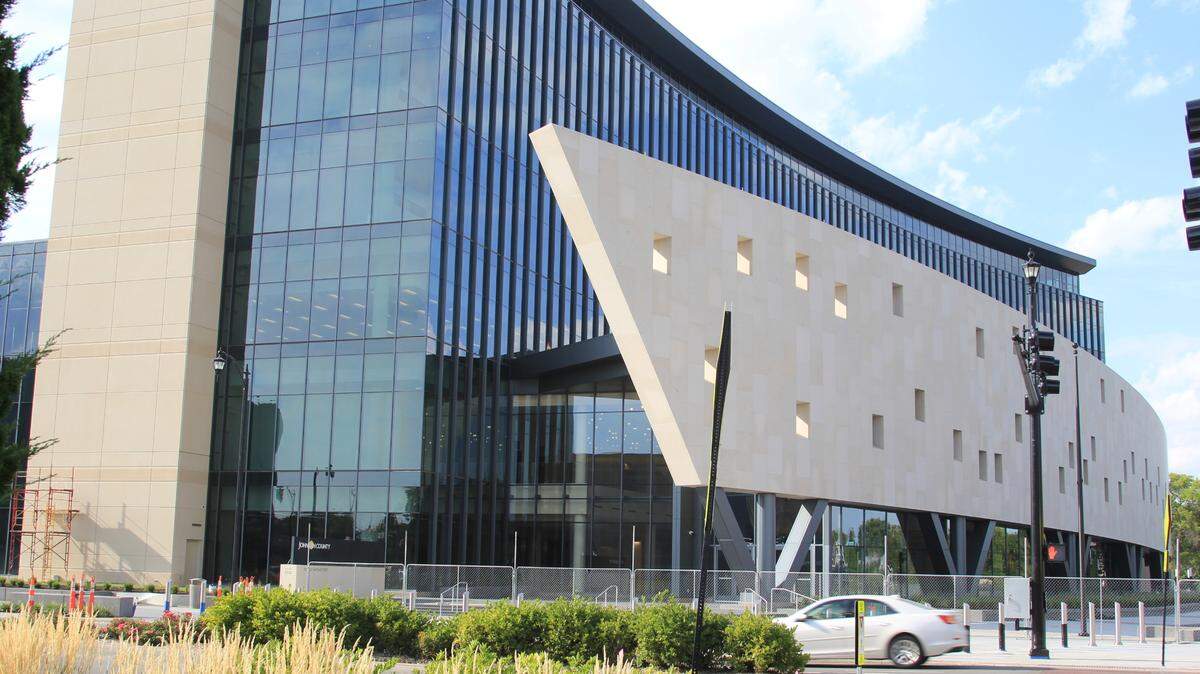The new Johnson County Courthouse, across Santa Fe Street from the current courthouse in Olathe, is substantially complete. It will open to the public on Jan. 4.