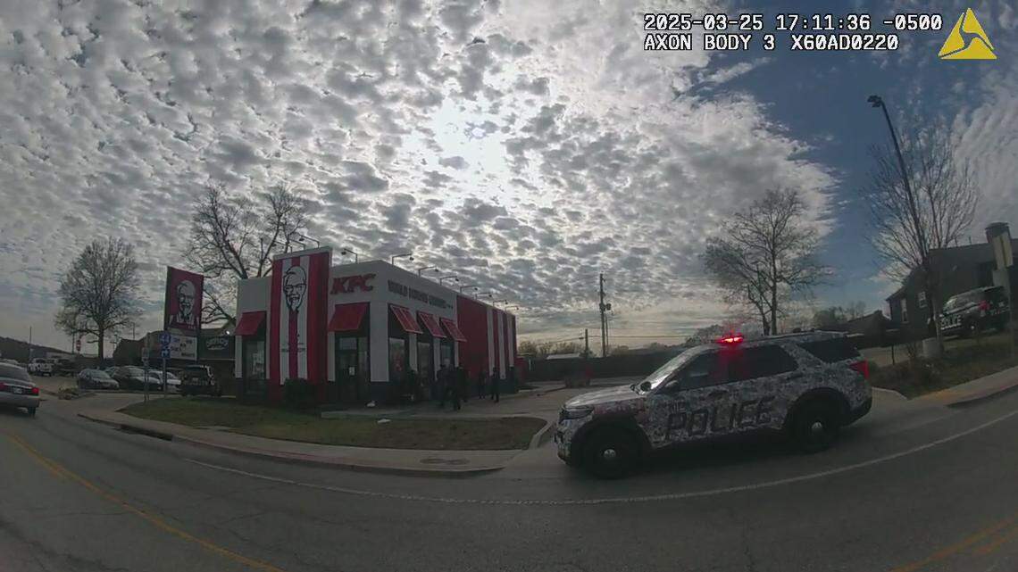 A worker at an Oklahoma KFC was stabbed while attempting to break up a fight, police said.