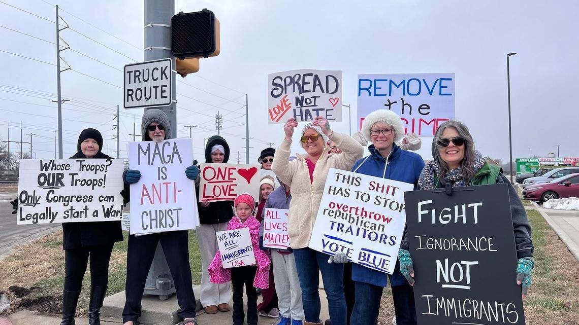 In this KC-area town, protesters demand political change, week after week