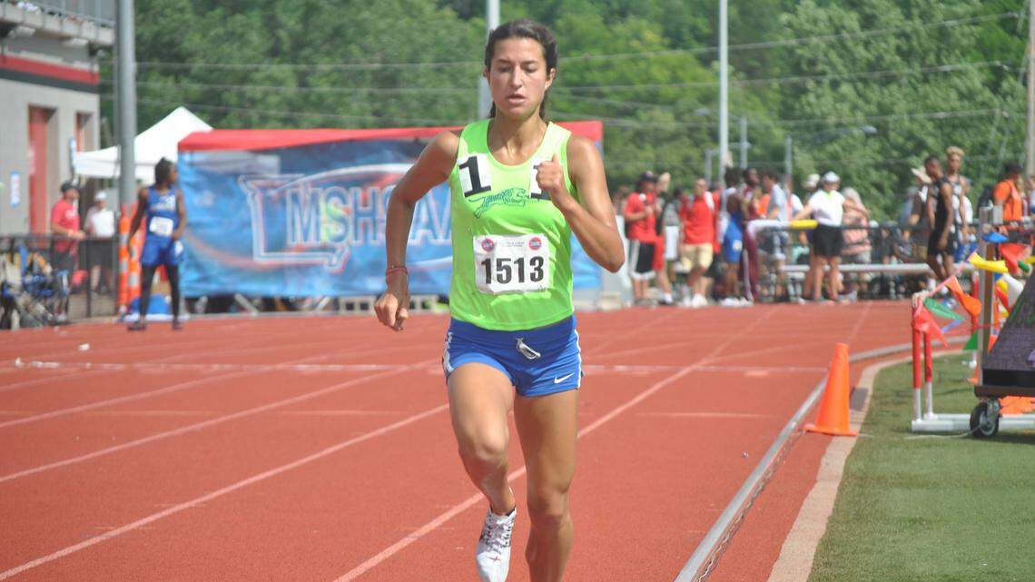 Tori Findley of Blue Springs South won the Class 5 girls 1,600 meters at the Missouri state track meet on Friday at Jefferson City High School. Findley had a time of 4 minutes, 51.07 seconds.