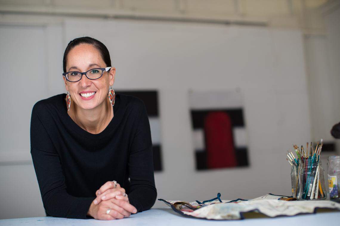 Minneapolis-based artist Dyani White Hawk’s “Speaking to Relatives” will open at the Kemper Museum of Contemporary Art on Feb. 19.