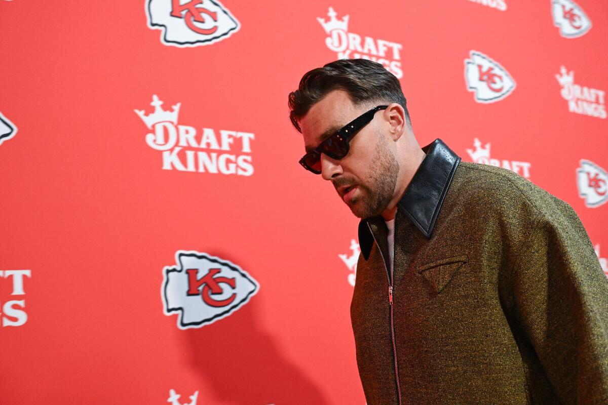 Kansas City Chiefs tight end Travis Kelce arrives before the Chiefs’ game with the Tampa Bay Buccaneers on Monday, Nov. 4, 2024, at GEHA Field at Arrowhead Stadium.