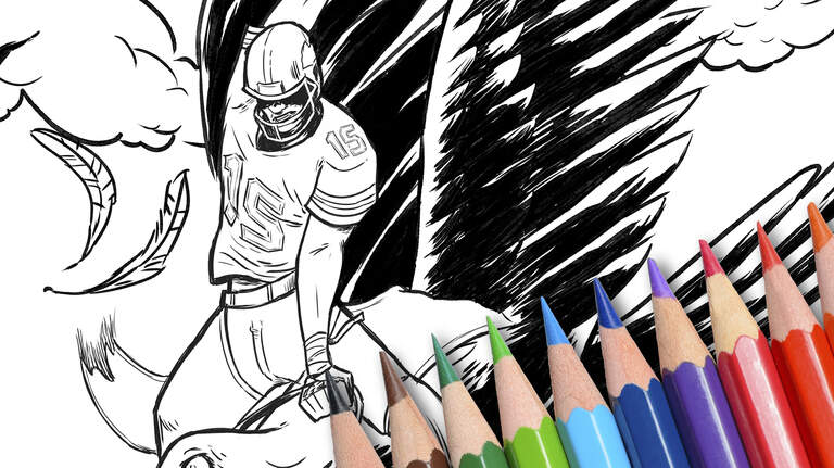 Soar back to the Super Bowl with Patrick Mahomes in our Kansas City Chiefs coloring page
