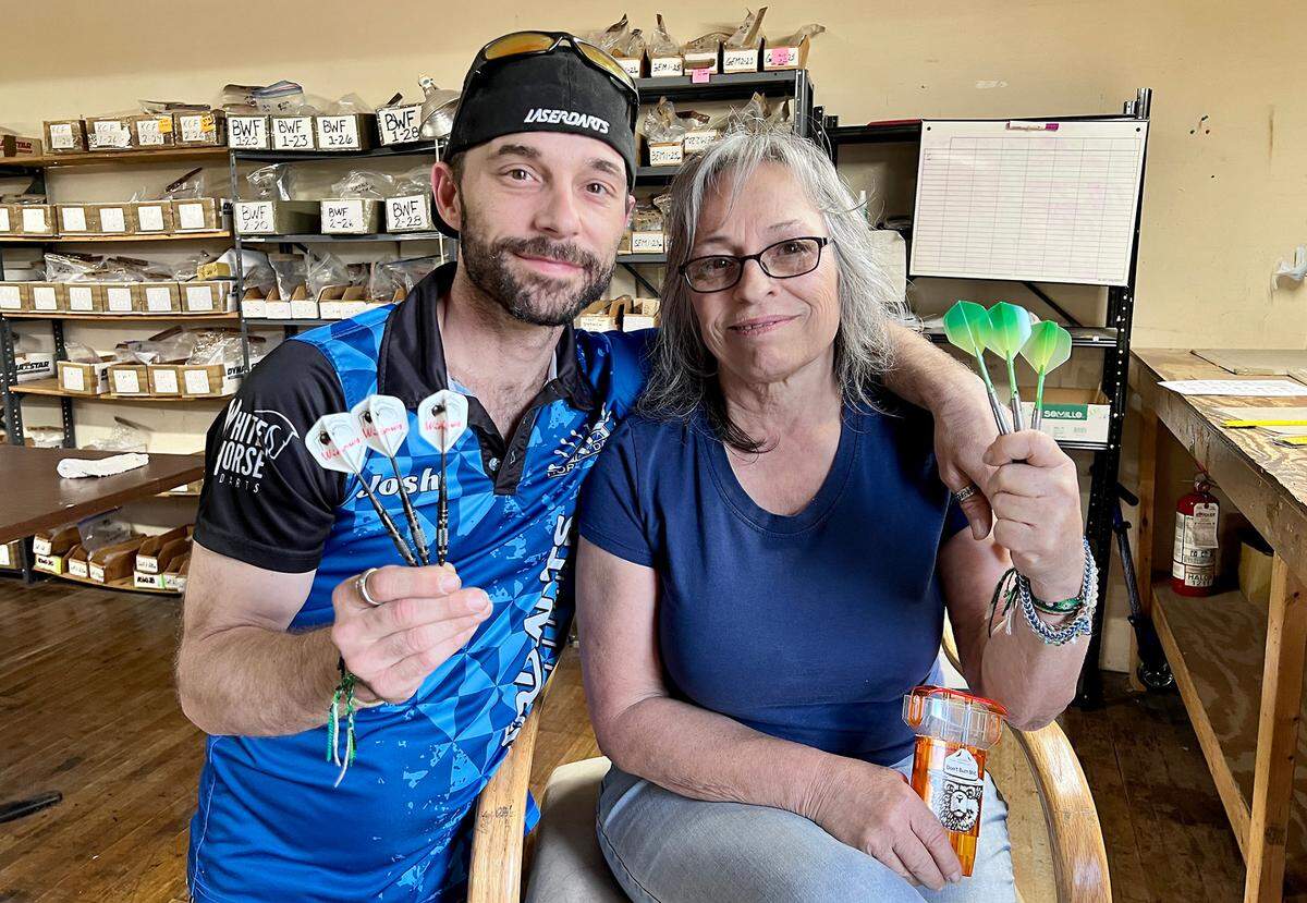 Melody Foster, along with her son, Josh Foster, operate KCK’s Horizon Darts, which is one of the only places left in America that manufactures its own darts.