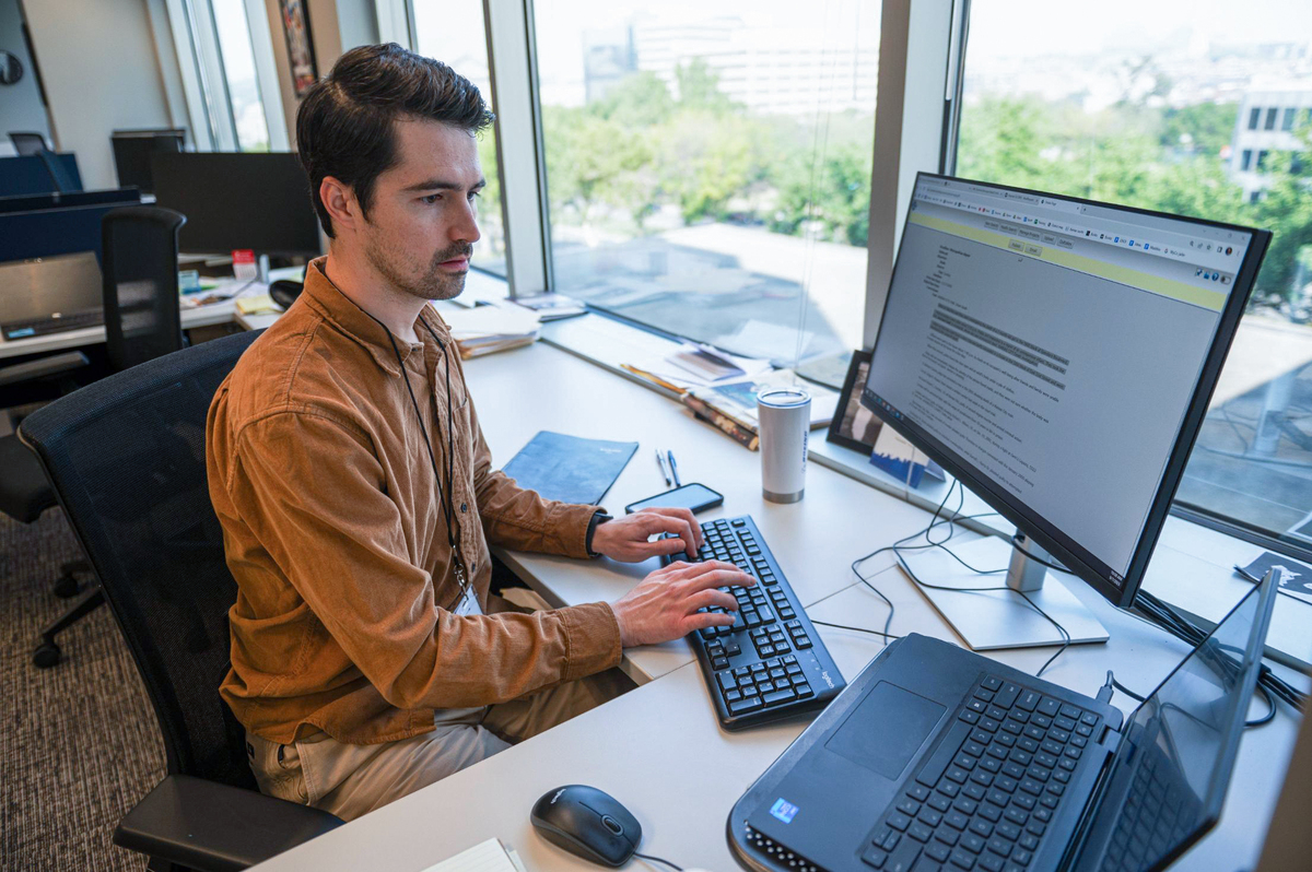 Luke Nozicka, shown here in The Star’s newsroom, will investigate government and criminal justice in Wyandotte County.