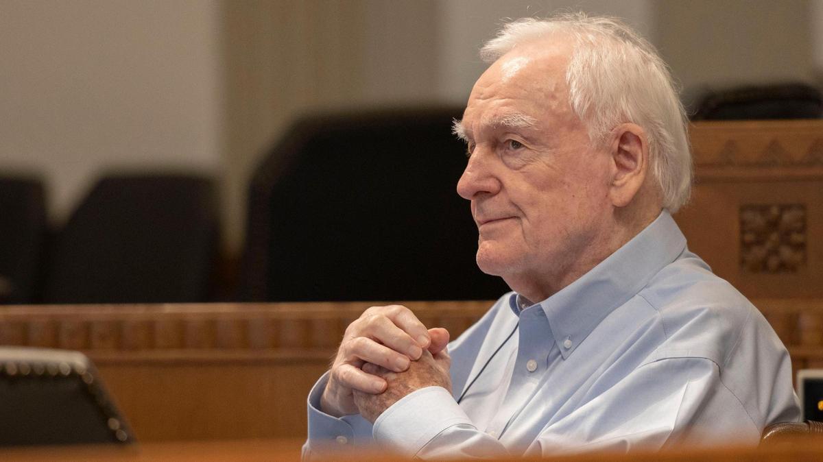 David G. Jungerman smiled at his attorney during his September 2022 trial. He was convicted of killing attorney Tom Pickert in front of his Brookside home on Oct. 25, 2017.