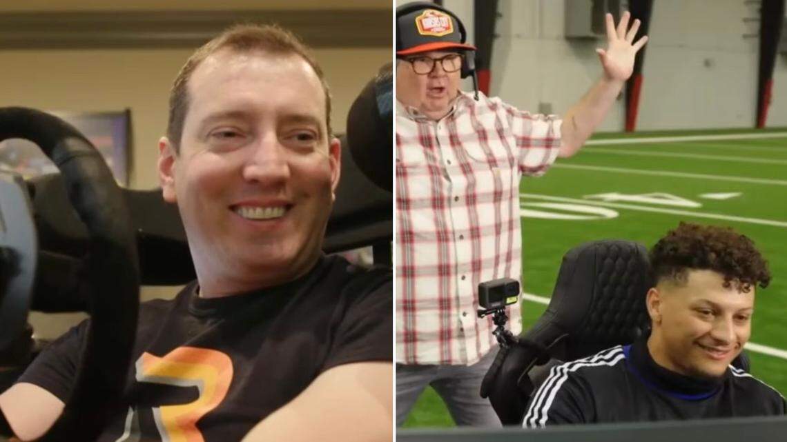 A Kyle Busch memory: That time he ‘raced’ Patrick Mahomes around Kansas Speedway