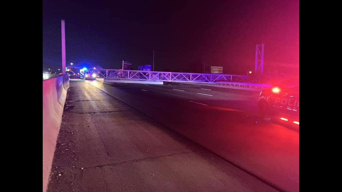 An overhead highway sign truss came crashing down onto Interstate 35 after a construction truck struck the truss with its raised bed, said Delany Tholen, a spokesperson for Kansas Department of Transportation’s Kansas City metro area. It could take up to six months to replace the sign depending on materials and contractor availability.