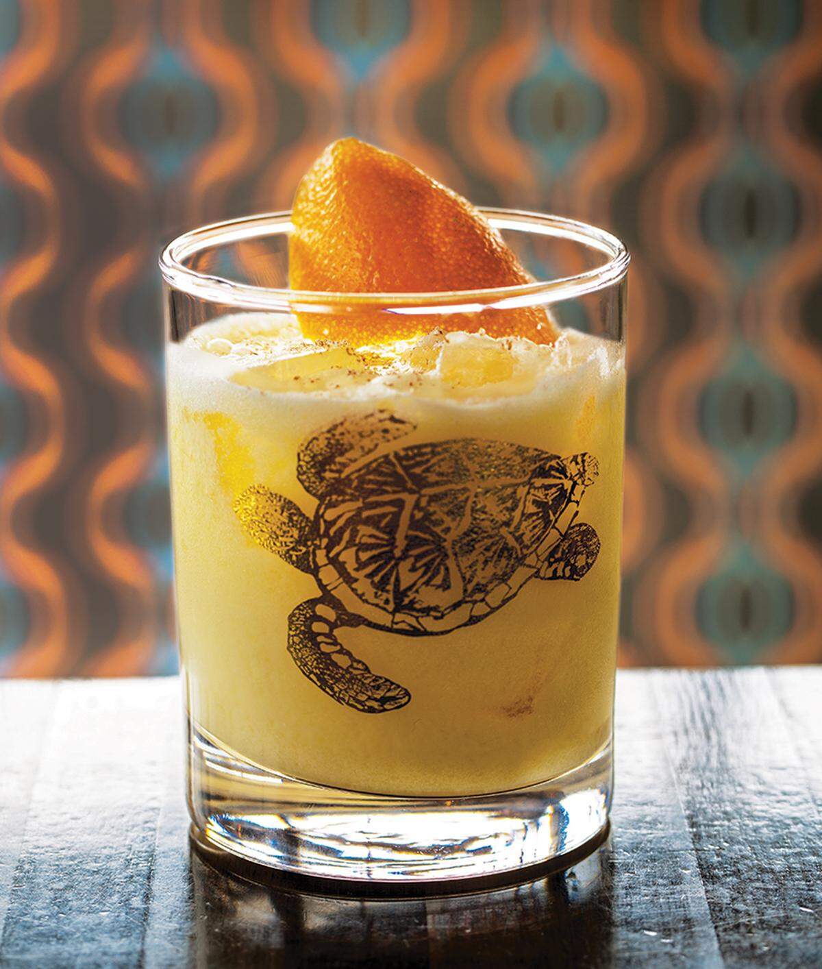 Ollie’s Local serves a creamy rum cocktail called El Calmante.