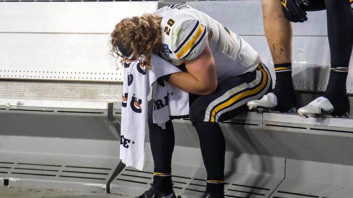 Missouri running back Dawson Downing, who played high school football at Bishop Miege in Kansas City, absorbs the Tigers’ 24-22 loss to Army on Wednesday in the Armed Forces Bowl at Fort Worth.
