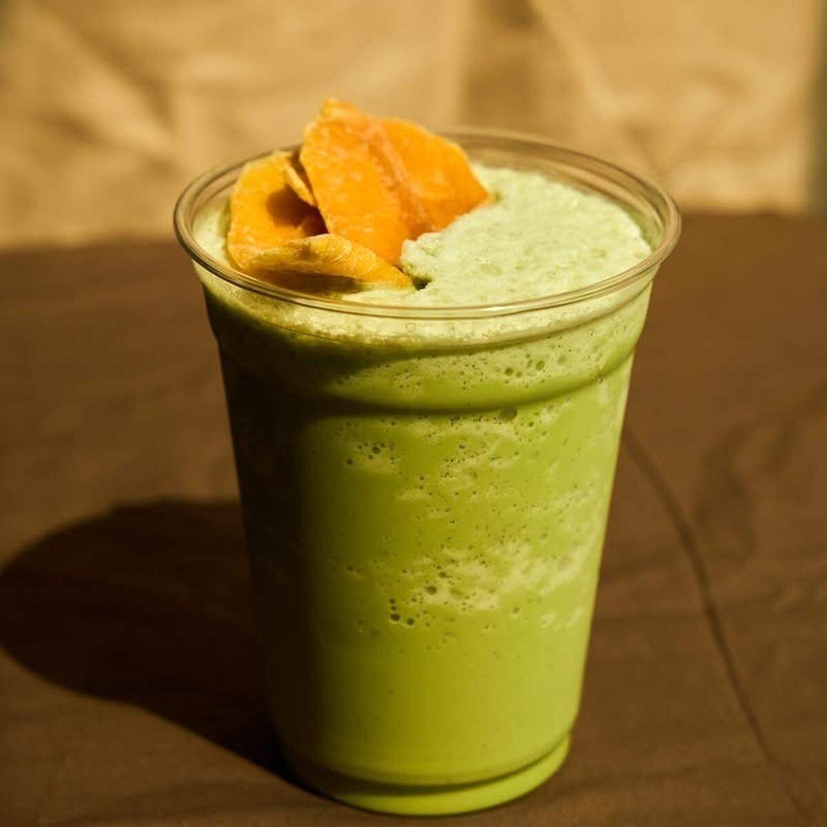 A blended mango matcha is one of several fall drinks at Mocha Point, which will soon open a KC area location.