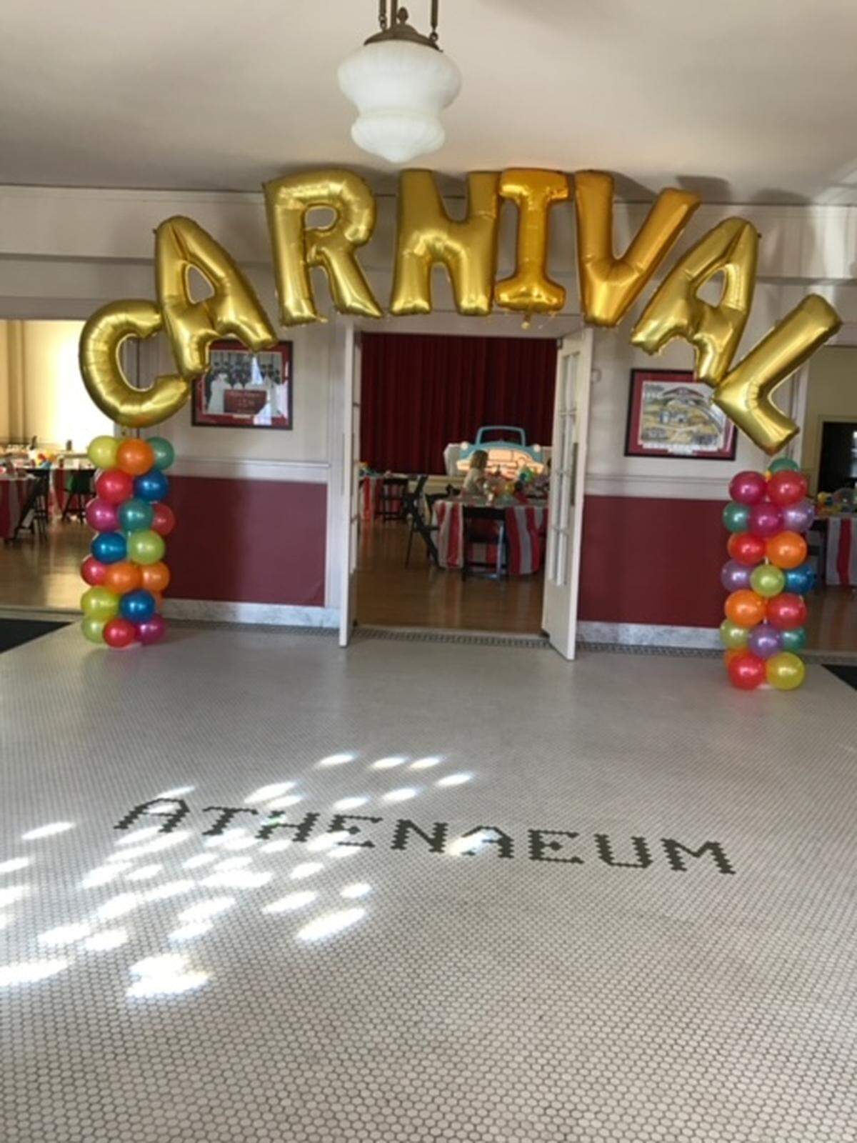 Decorations in the Delta house before an event.