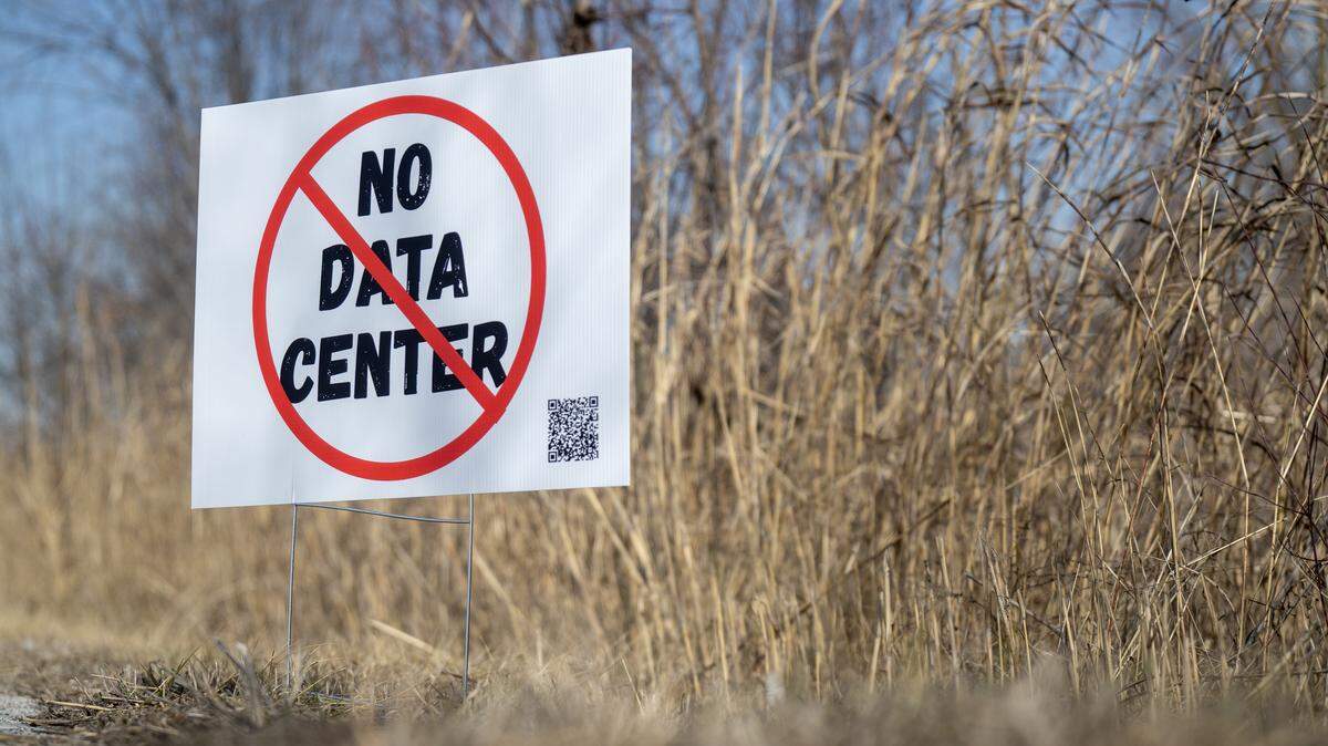 No Data Center signs are popping up in eastern Independence near the proposed site for a planned 400-acre, $6.6 billion AI data center.