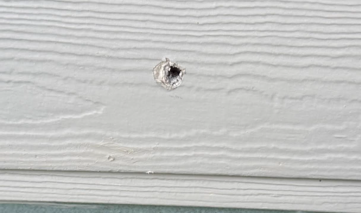 The bullet entered Chavez’s apartment from the outdoor patio. Chavez lives on the third floor.