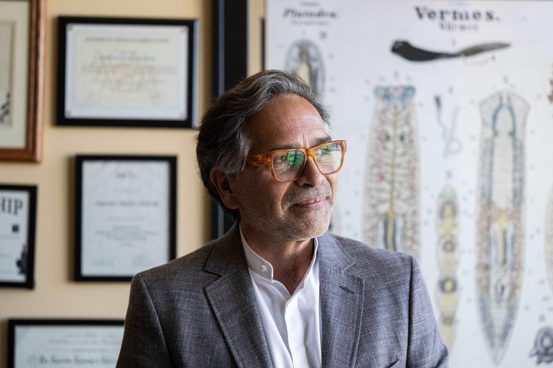 Alejandro Sánchez Alvarado, president and chief scientific officer of the Stowers Institute for Medical Research, on August 26, 2024. Sánchez Alvarado has been with the institute for 13 years and said its scientists tackle longstanding challenges in the scientific and biological field.