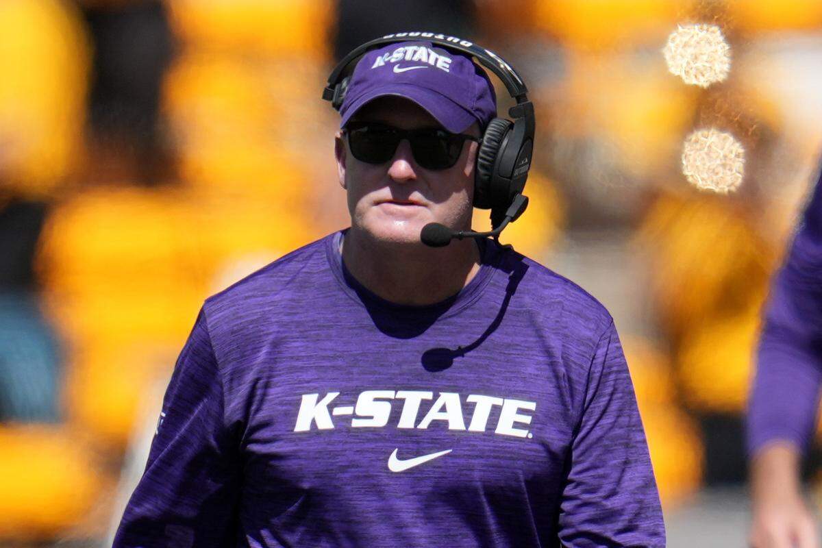 Kansas State Wildcats head coach Chris Klieman looks on against the Baylor Bears during the second half at McLane Stadium on Oct. 4, 2025.