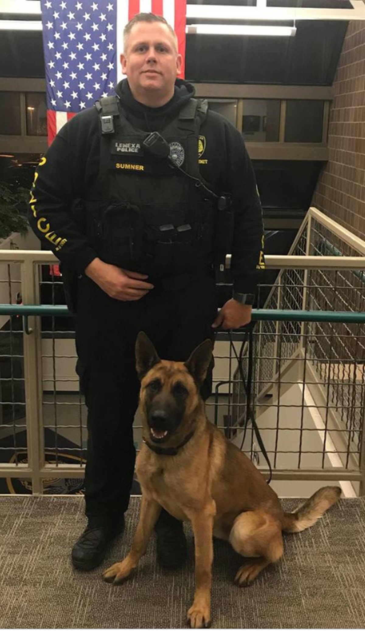 Lenexa Police Sgt. Ryan Sumner and Leo