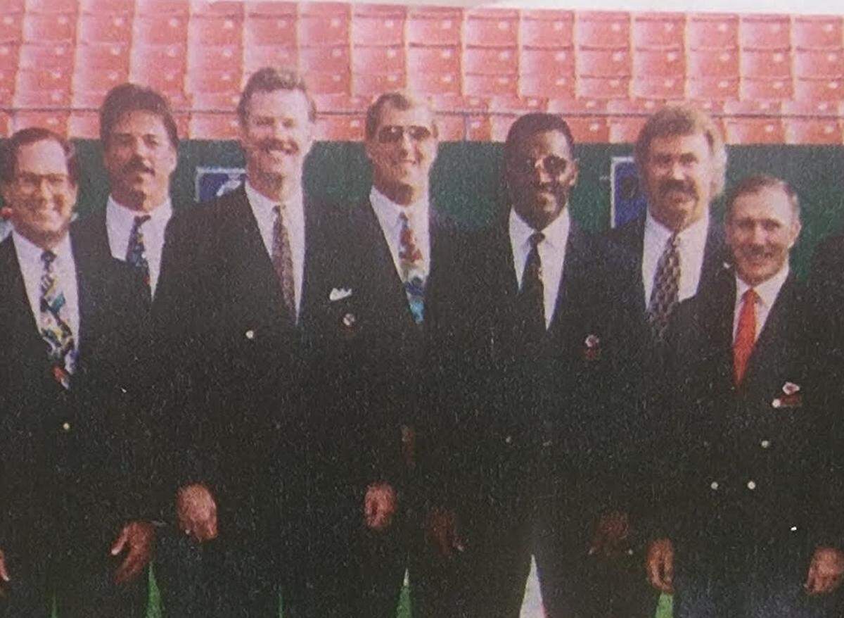 Ed Lothamer, center of photo, with fellow Chiefs Ambassadors.
