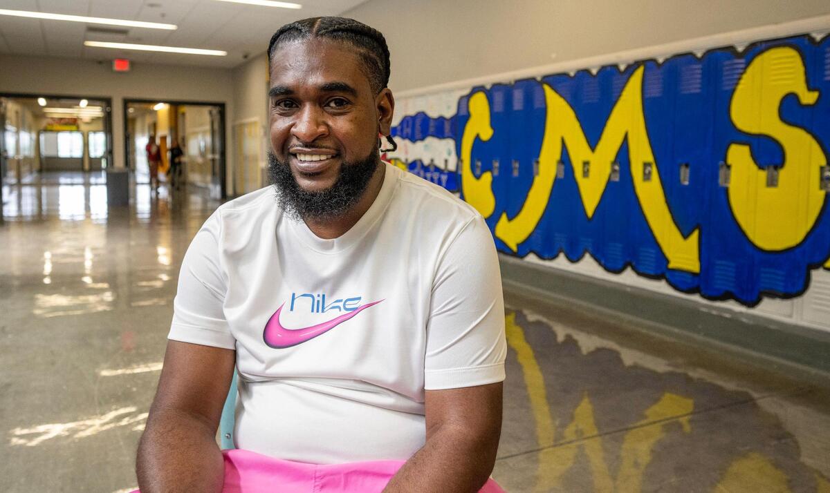Vincent Gunnels smiles as he sits for a portrait on Monday, June 16, 2025, at Central Middle School in Kansas City.