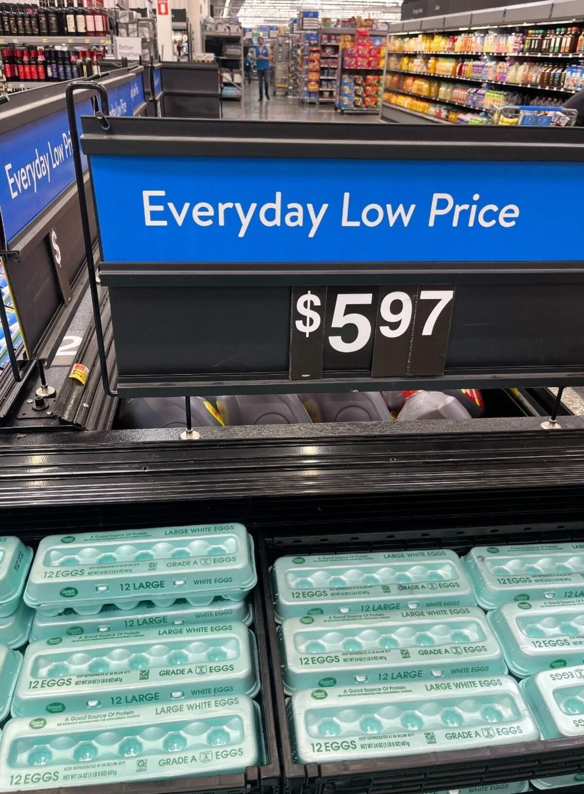A part of Walmart’s egg section inside the 8551 N. Boardwalk Ave. location Friday, Feb. 28. More eggs were available on the shelves.