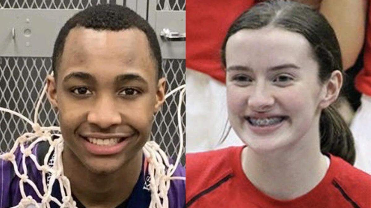 Tamar Bates, left, who has thus far starred at Piper High but will play his senior season at Florida’s IMG Academy, and Bishop Miege senior-to-be Payton Verhulst, who has verbally committed to Louisville, are the 2020 winners of Kansas City’s annual DiRenna Awards.