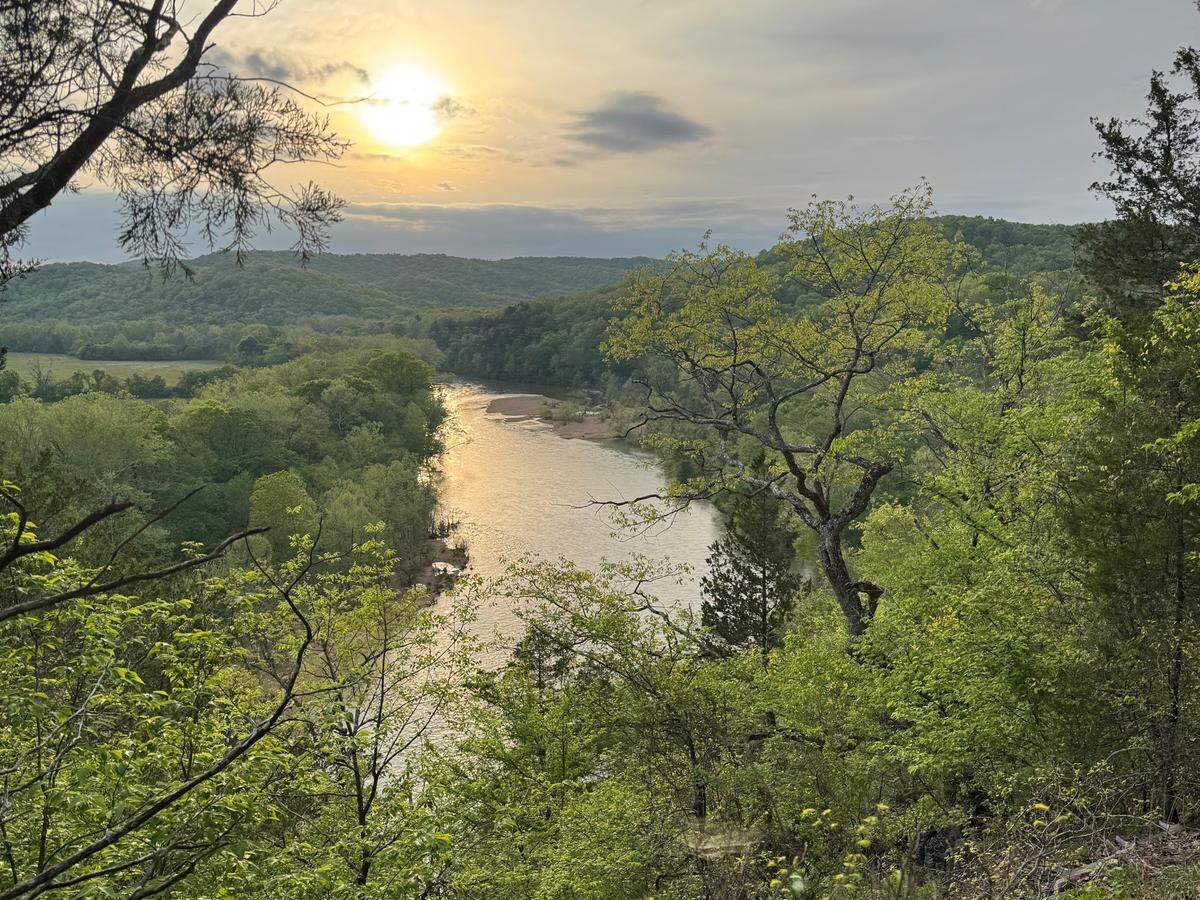 The glorious view as he hiked.
