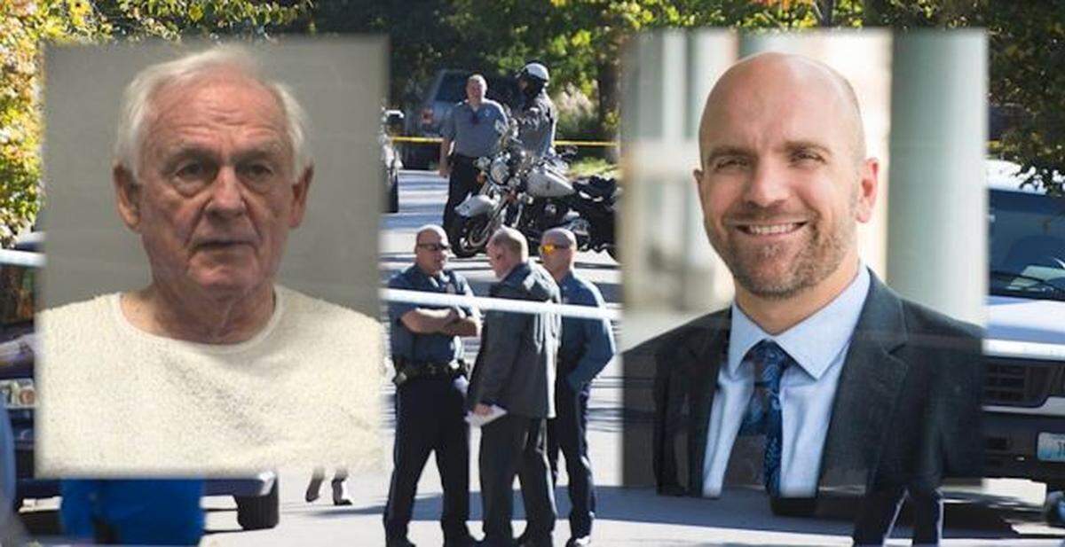 David G. Jungerman (left) is charged with first-degree murder in the death of attorney Tom Pickert (right).
