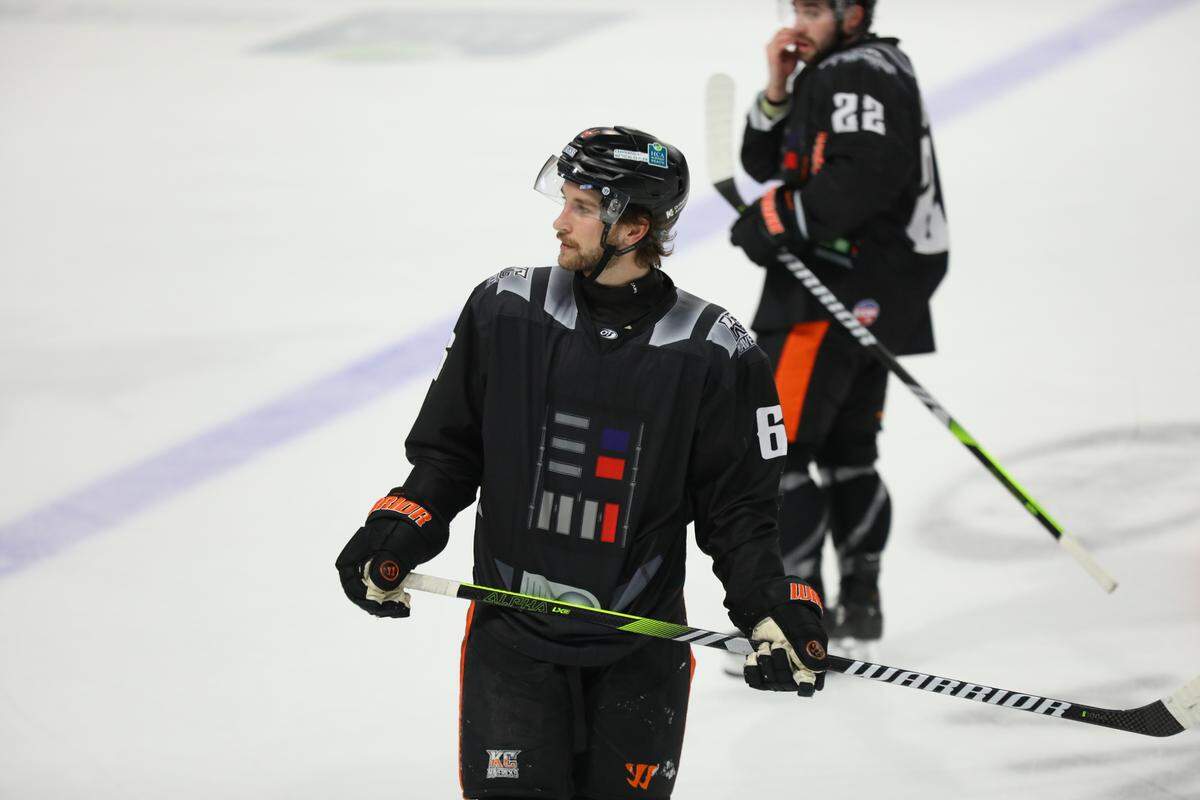 Kansas City Mavericks defender Justin MacPherson during the team’s Star Wars Night on Saturday.