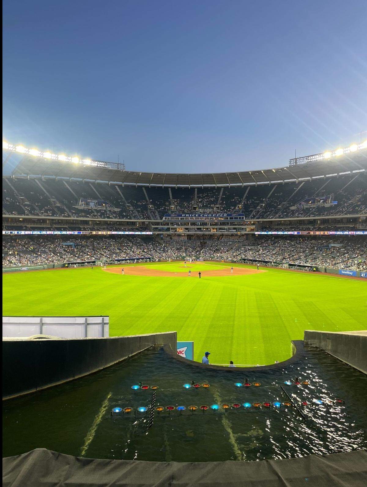 A look at the crowd during Dollar Dog Night at Kauffman Stadium from the outfield on Tuesday, April 22. The game had 14,567 fans in attendance.