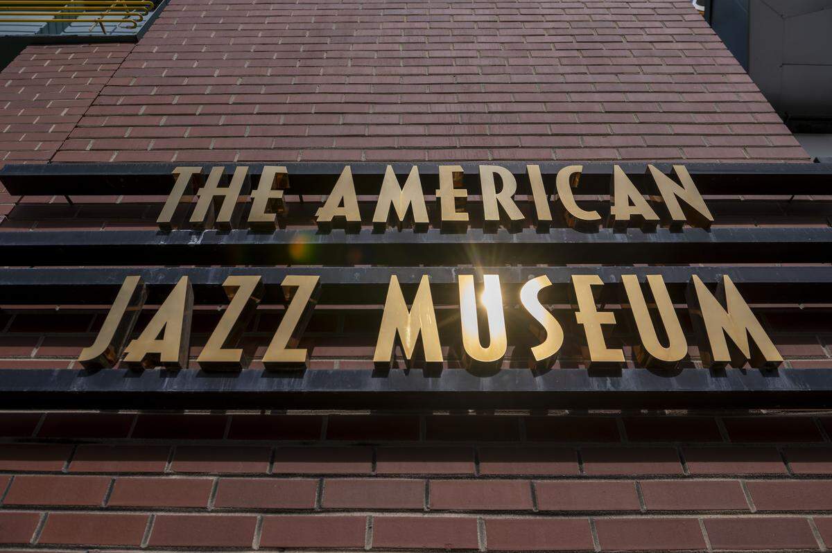The sign outside of The American Jazz Museum on East 18th Street in Kansas City